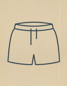 Szorty męskie paski ochra