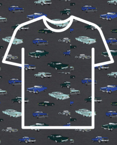 Koszulka dziecięca samochody retro szary